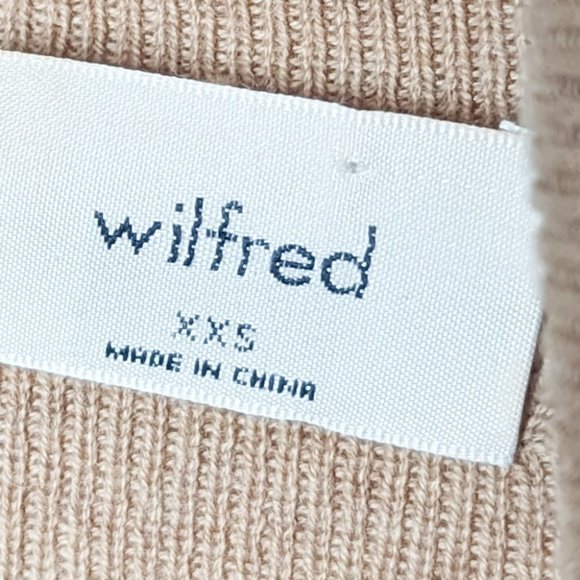 WILFRED Rebecca Sweater Wool Light Brown Cropped Turtleneck XXS 00 Aritzia - Picture 12 of 12